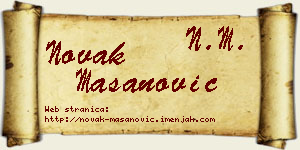 Novak Mašanović vizit kartica